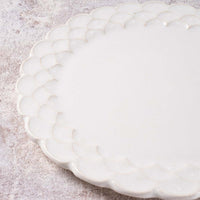 アトリエ野恵 ダリアリム皿S(ホワイト) アトリエ野恵 陶磁器作家もの