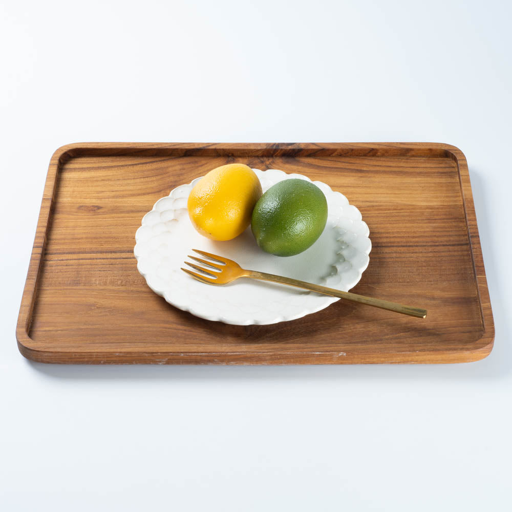 アトリエ野恵 ダリアリム皿S(ホワイト) アトリエ野恵 陶磁器作家もの