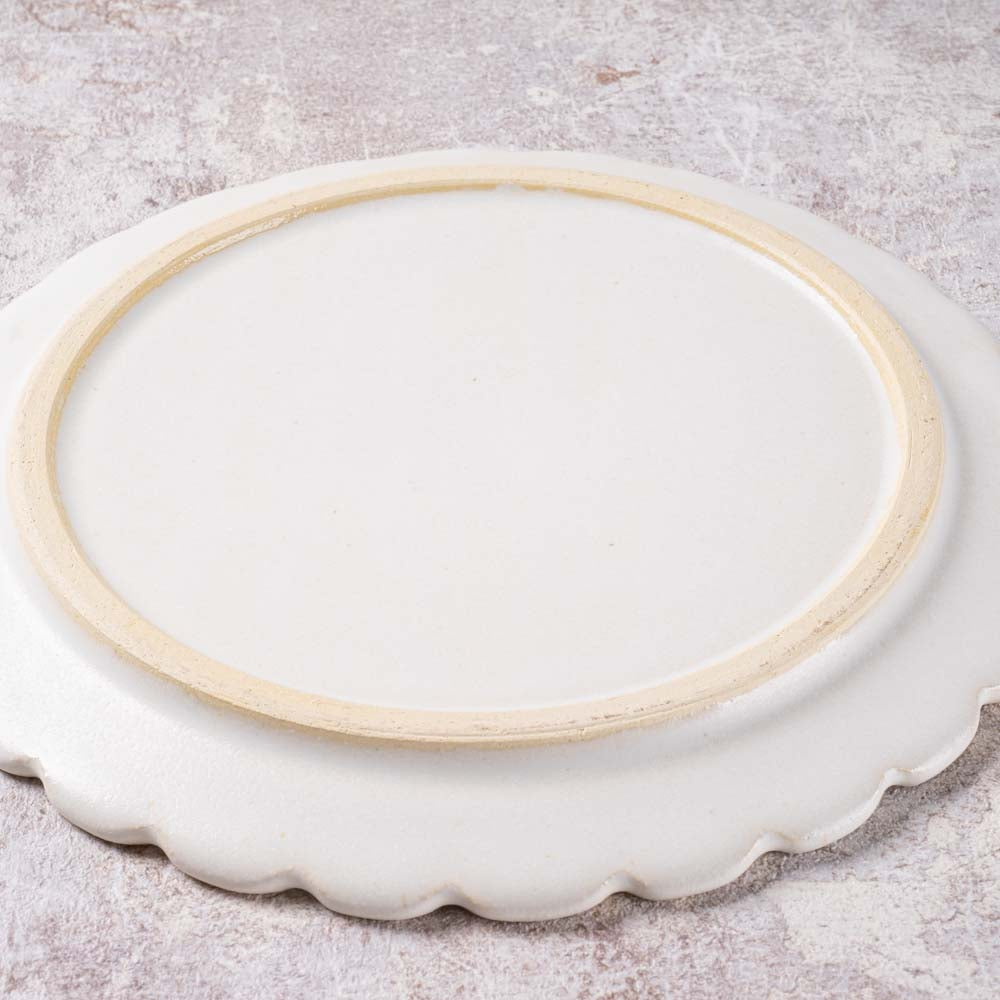 アトリエ野恵 ダリアリム皿S(ホワイト) アトリエ野恵 陶磁器作家もの