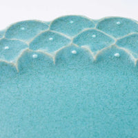 アトリエ野恵 ダリアリム皿S(ブルーグリーン) アトリエ野恵 陶磁器作家もの