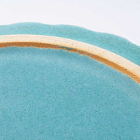 アトリエ野恵 ダリアリム皿S(ブルーグリーン) アトリエ野恵 陶磁器作家もの