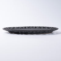 アトリエ野恵 ぎんがリム皿L  黒錆 アトリエ野恵 陶磁器作家もの