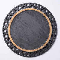 アトリエ野恵 ぎんがリム皿L  黒錆 アトリエ野恵 陶磁器作家もの