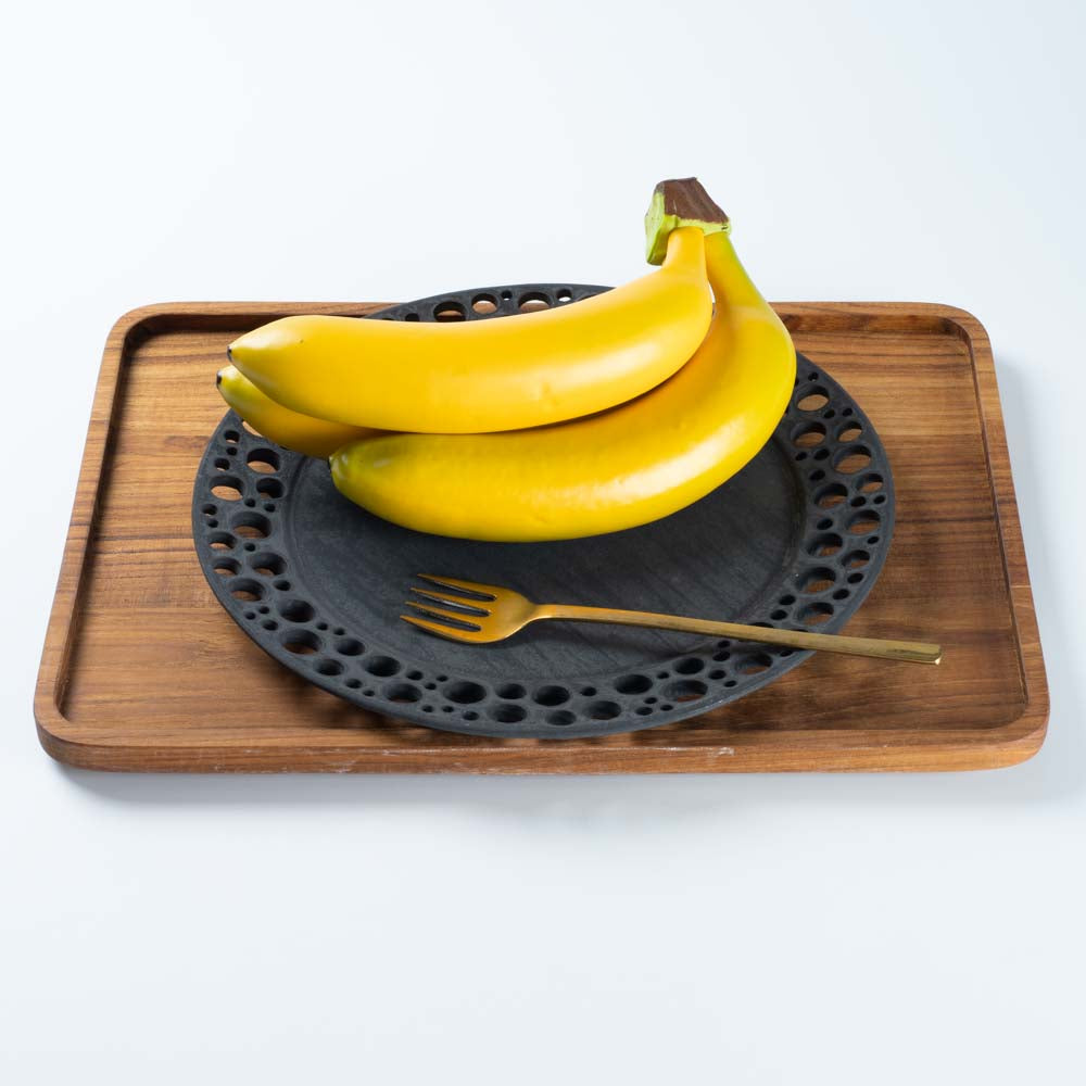 アトリエ野恵 ぎんがリム皿L  黒錆 アトリエ野恵 陶磁器作家もの