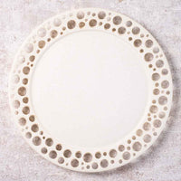 アトリエ野恵 ぎんがリム皿L  生成り アトリエ野恵 陶磁器作家もの