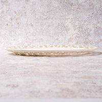 アトリエ野恵 ぎんがリム皿L  生成り アトリエ野恵 陶磁器作家もの