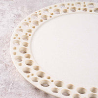 アトリエ野恵 ぎんがリム皿L  生成り アトリエ野恵 陶磁器作家もの