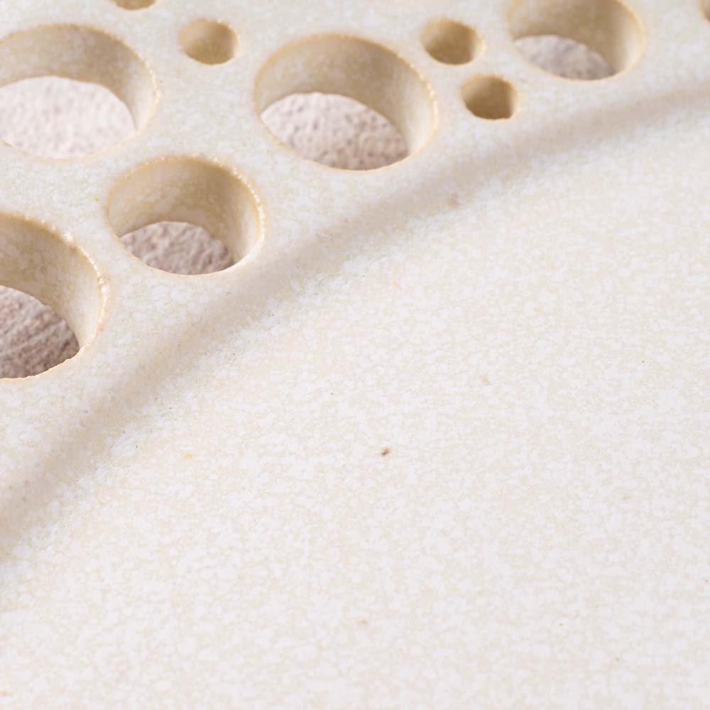 アトリエ野恵 ぎんがリム皿L  生成り アトリエ野恵 陶磁器作家もの