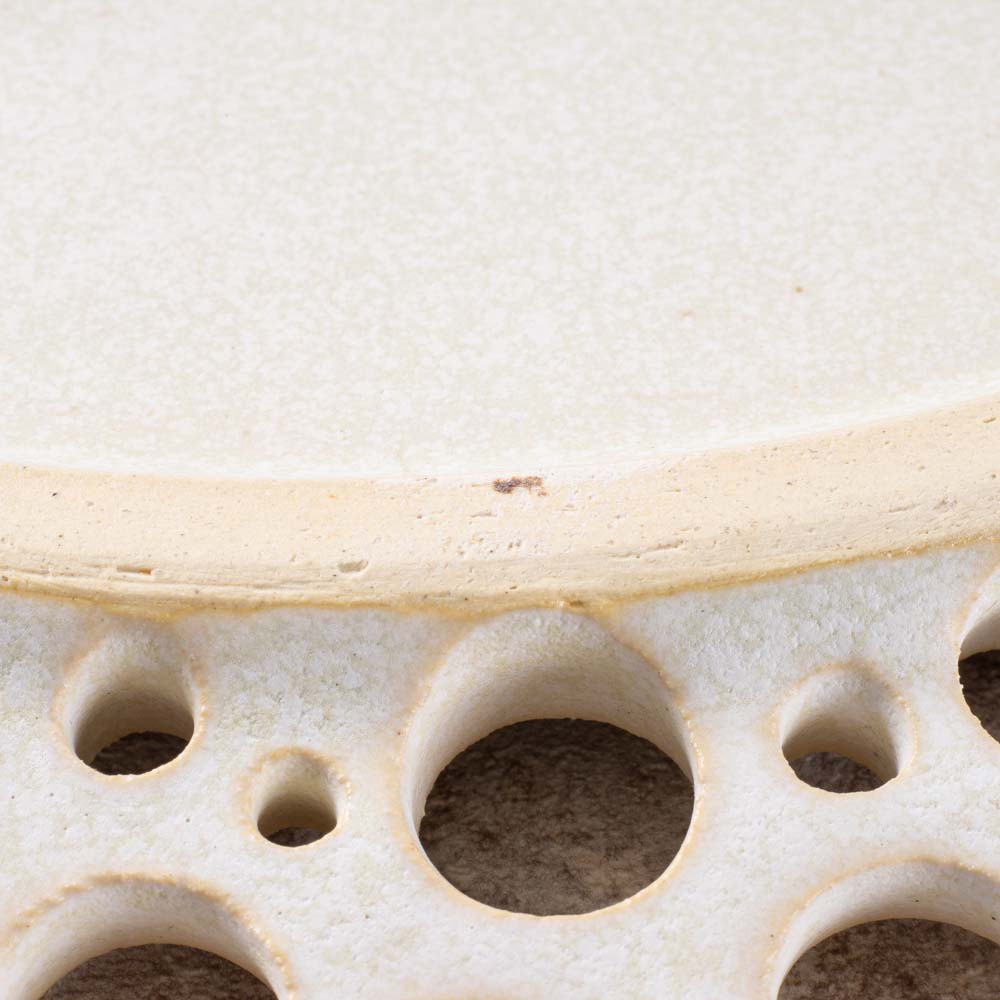 アトリエ野恵 ぎんがリム皿L  生成り アトリエ野恵 陶磁器作家もの