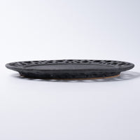 アトリエ野恵 ぎんがリム皿S  黒錆 アトリエ野恵 陶磁器作家もの