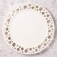 アトリエ野恵 ぎんがリム皿S  生成り アトリエ野恵 陶磁器作家もの