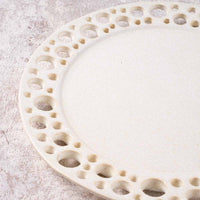 アトリエ野恵 ぎんがリム皿S  生成り アトリエ野恵 陶磁器作家もの