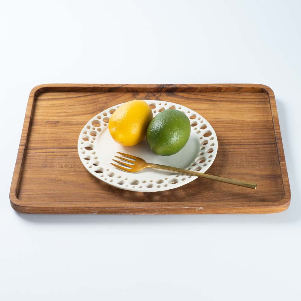 アトリエ野恵 ぎんがリム皿S  生成り アトリエ野恵 陶磁器作家もの