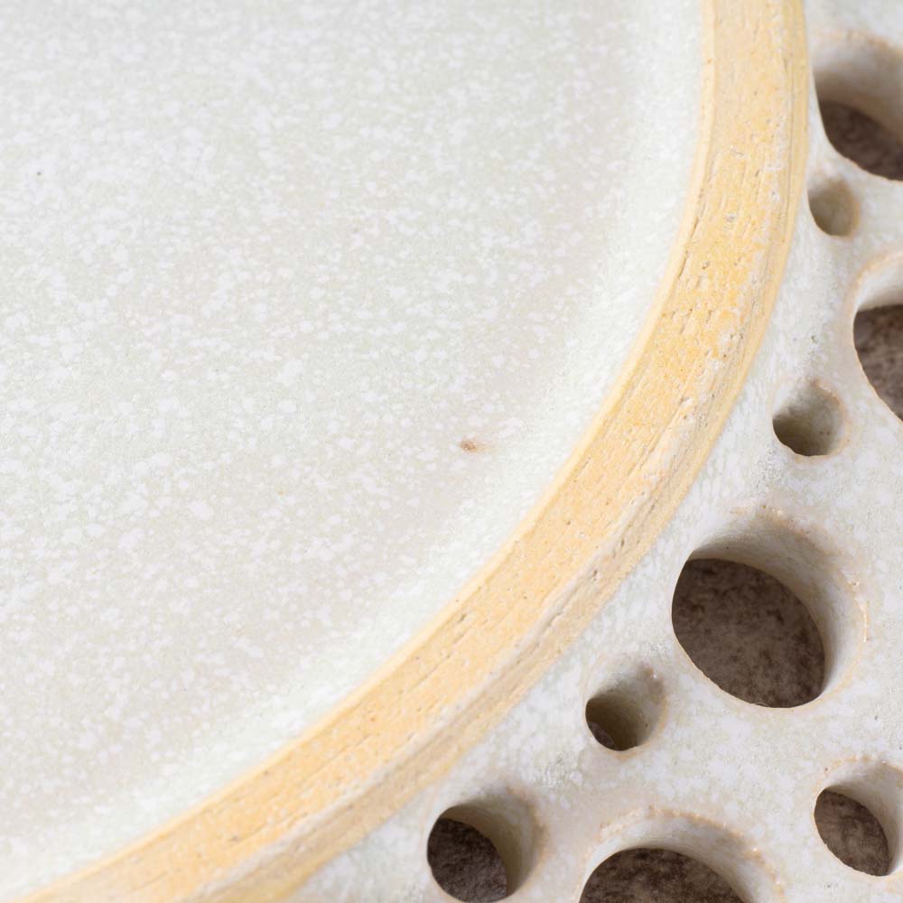 アトリエ野恵 ぎんがリム皿S  生成り アトリエ野恵 陶磁器作家もの