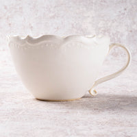 アトリエ野恵 ロココ丸マグカップ(ホワイト) アトリエ野恵 陶磁器作家もの