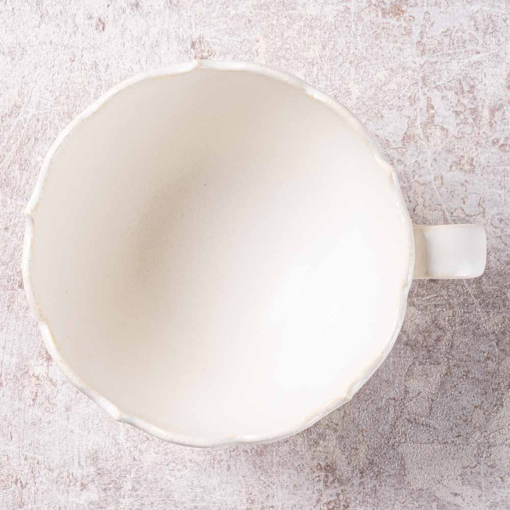 アトリエ野恵 ロココ丸マグカップ(ホワイト) アトリエ野恵 陶磁器作家もの