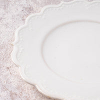 アトリエ野恵 ロココ中皿(ホワイト) アトリエ野恵 陶磁器作家もの