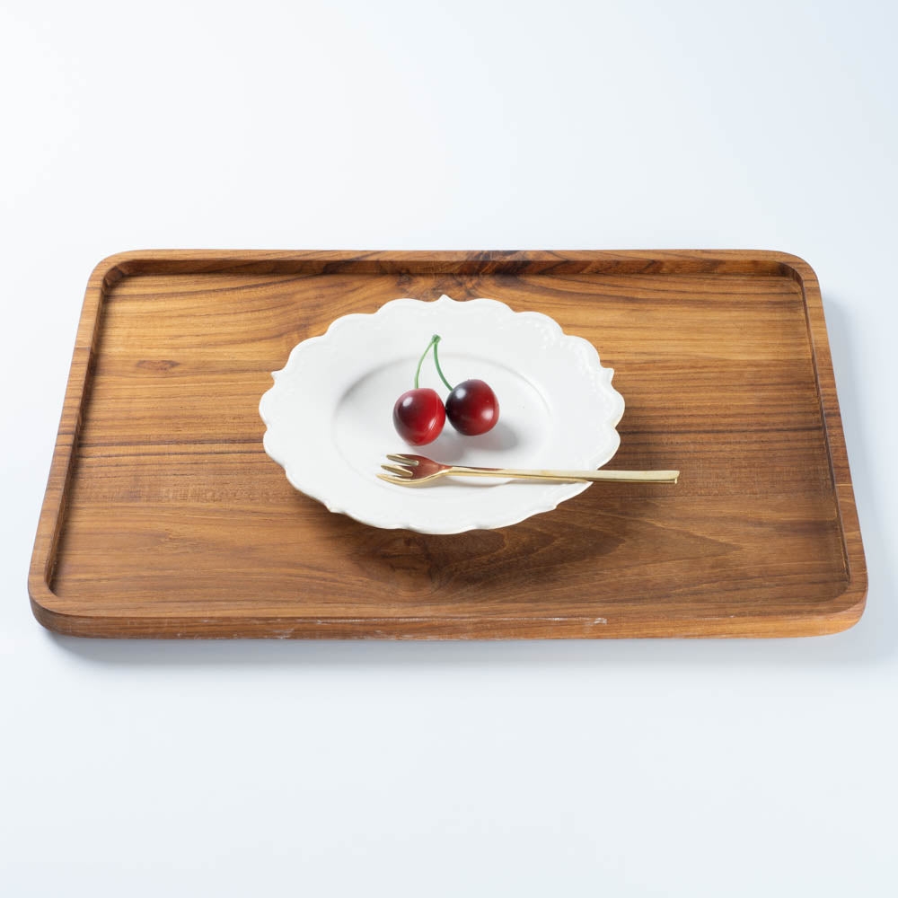 アトリエ野恵 ロココ中皿(ホワイト) アトリエ野恵 陶磁器作家もの