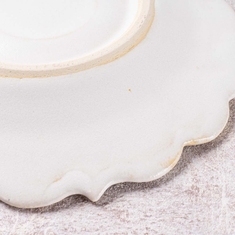 アトリエ野恵 ロココ中皿(ホワイト) アトリエ野恵 陶磁器作家もの