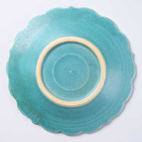 アトリエ野恵 ロココ中皿(ブルーグリーン) アトリエ野恵 陶磁器作家もの