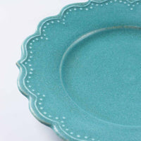 アトリエ野恵 ロココ中皿(ブルーグリーン) アトリエ野恵 陶磁器作家もの