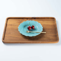 アトリエ野恵 ロココ中皿(ブルーグリーン) アトリエ野恵 陶磁器作家もの