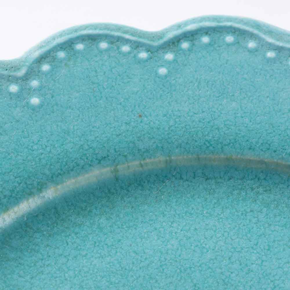 アトリエ野恵 ロココ中皿(ブルーグリーン) アトリエ野恵 陶磁器作家もの