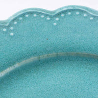 アトリエ野恵 ロココ中皿(ブルーグリーン) アトリエ野恵 陶磁器作家もの