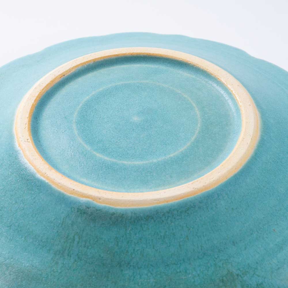 アトリエ野恵 ロココ中皿(ブルーグリーン) アトリエ野恵 陶磁器作家もの