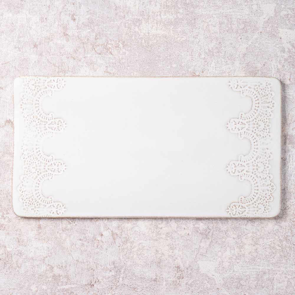 アトリエ野恵 レースプレート ロココ(ホワイト) アトリエ野恵 陶磁器作家もの