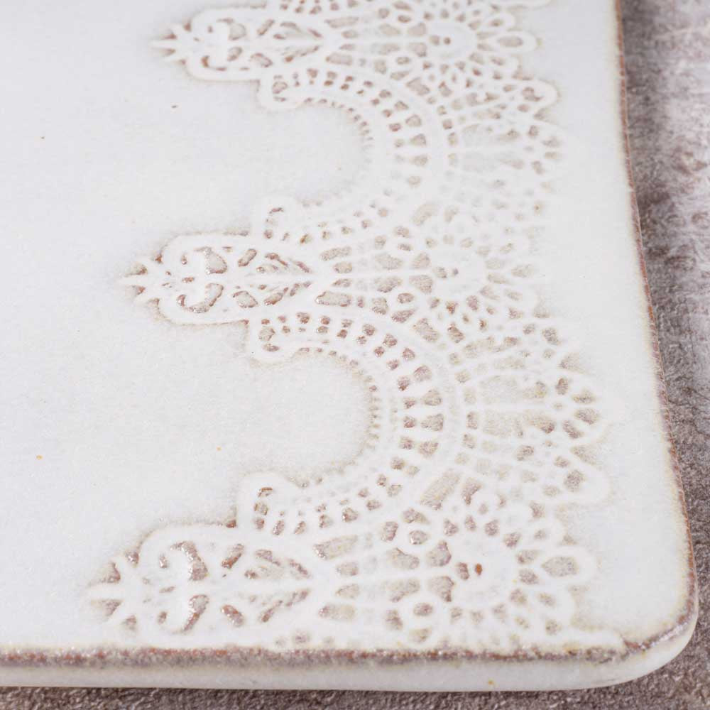 アトリエ野恵 レースプレート ロココ(ホワイト) アトリエ野恵 陶磁器作家もの