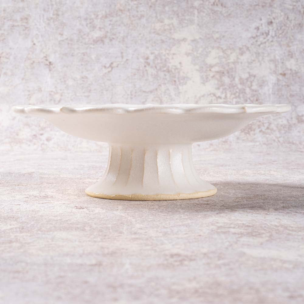 アトリエ野恵 ロコココンポート(ホワイト) アトリエ野恵 陶磁器作家もの