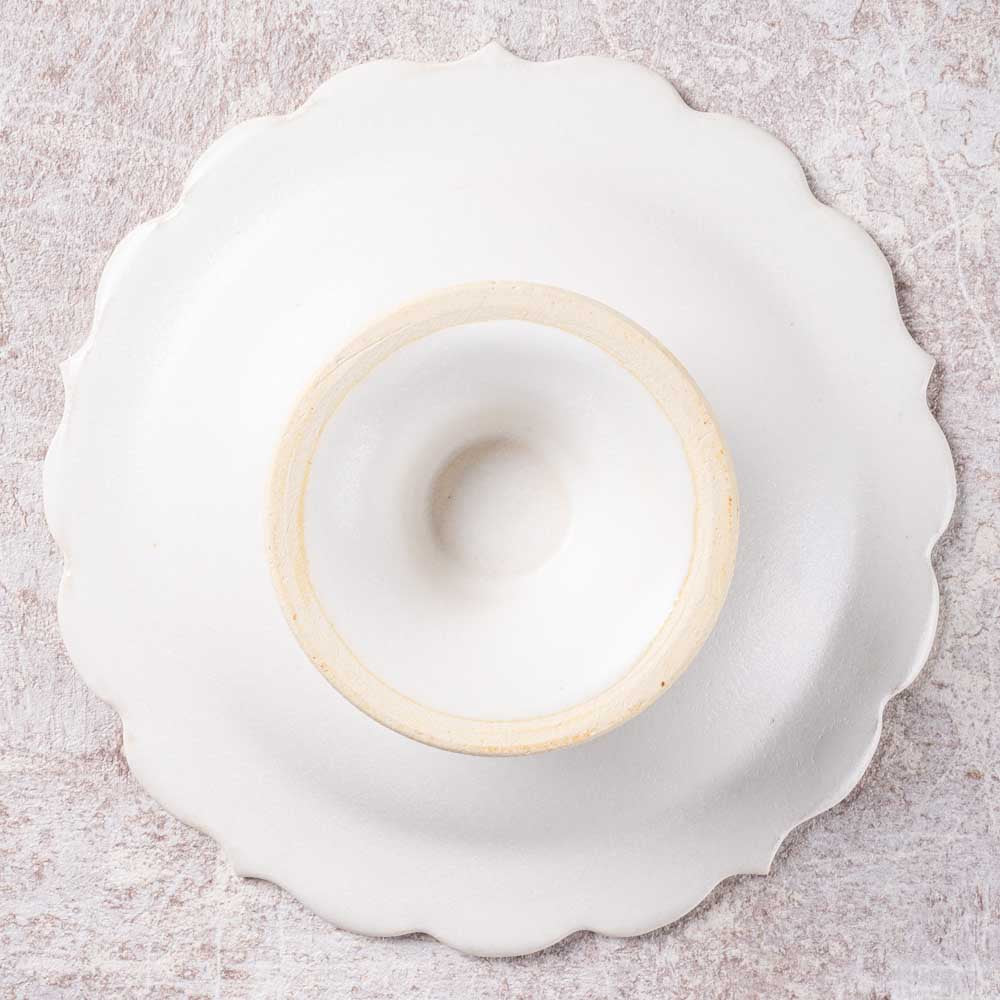 アトリエ野恵 ロコココンポート(ホワイト) アトリエ野恵 陶磁器作家もの