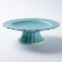 アトリエ野恵 ロコココンポート(ブルーグリーン) アトリエ野恵 陶磁器作家もの