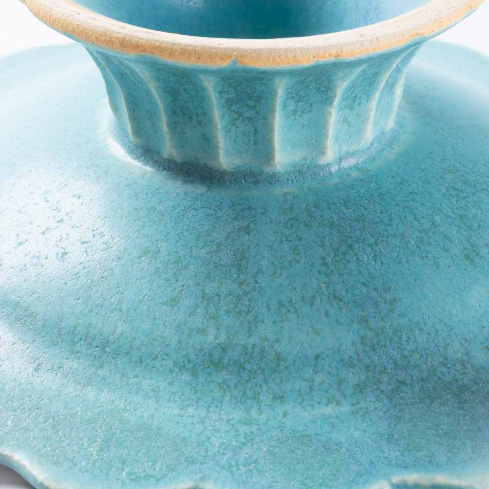 アトリエ野恵 ロコココンポート(ブルーグリーン) アトリエ野恵 陶磁器作家もの