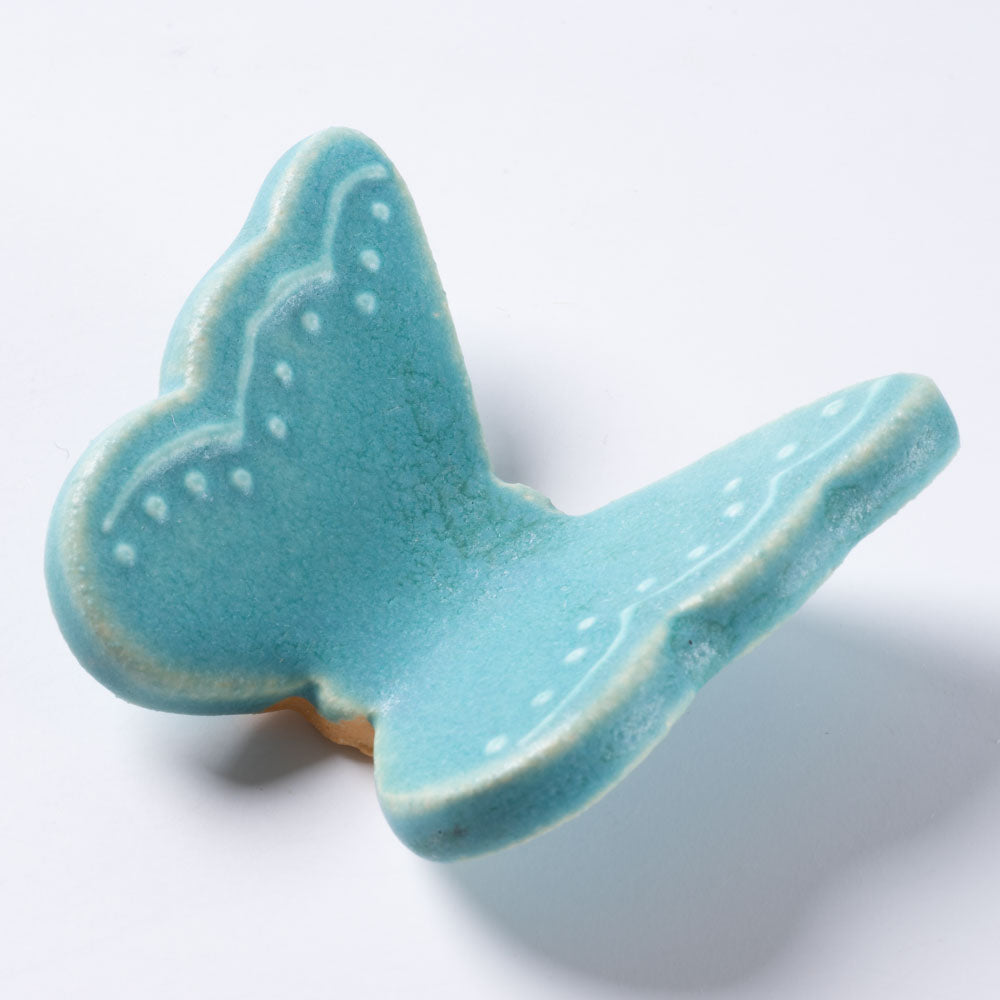 アトリエ野恵 ちょうちょ箸置き(ブルーグリーン) アトリエ野恵 陶磁器作家もの