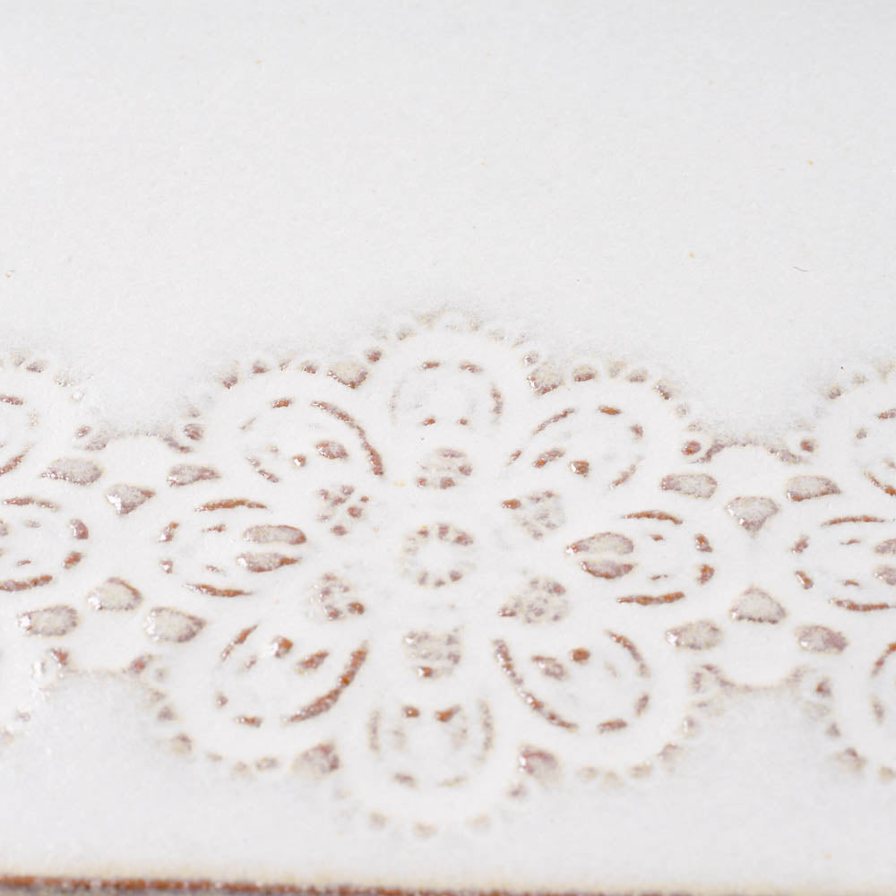 アトリエ野恵 レースプレート フラワー(ホワイト) アトリエ野恵 陶磁器作家もの