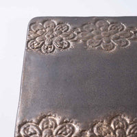 アトリエ野恵 レースプレート フラワー(ブロンズ) アトリエ野恵 陶磁器作家もの