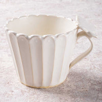 アトリエ野恵 蝶々しのぎマグカップ(ホワイト) アトリエ野恵 陶磁器作家もの