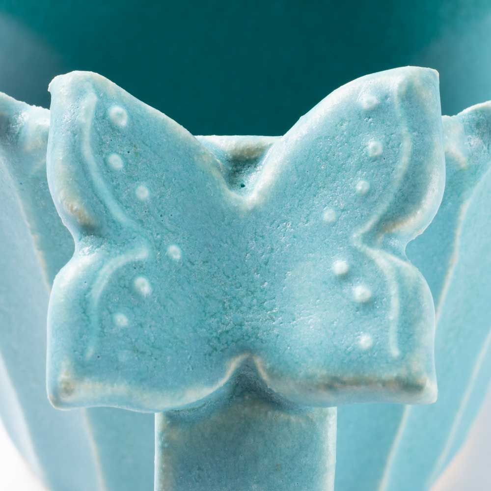 アトリエ野恵 蝶々しのぎマグカップ(ブルーグリーン) アトリエ野恵 陶磁器作家もの