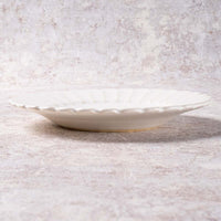 アトリエ野恵 しのぎ中皿(ホワイト) アトリエ野恵 陶磁器作家もの