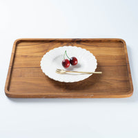 アトリエ野恵 しのぎ中皿(ホワイト) アトリエ野恵 陶磁器作家もの