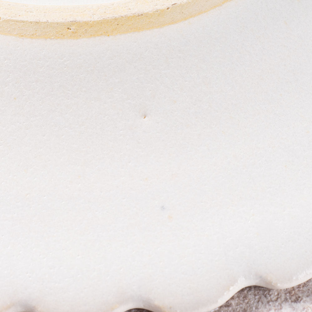 アトリエ野恵 しのぎ中皿(ホワイト) アトリエ野恵 陶磁器作家もの