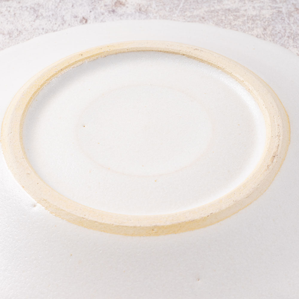 アトリエ野恵 しのぎ中皿(ホワイト) アトリエ野恵 陶磁器作家もの