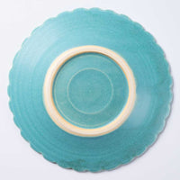 アトリエ野恵 しのぎ中皿(ブルーグリーン) アトリエ野恵 陶磁器作家もの