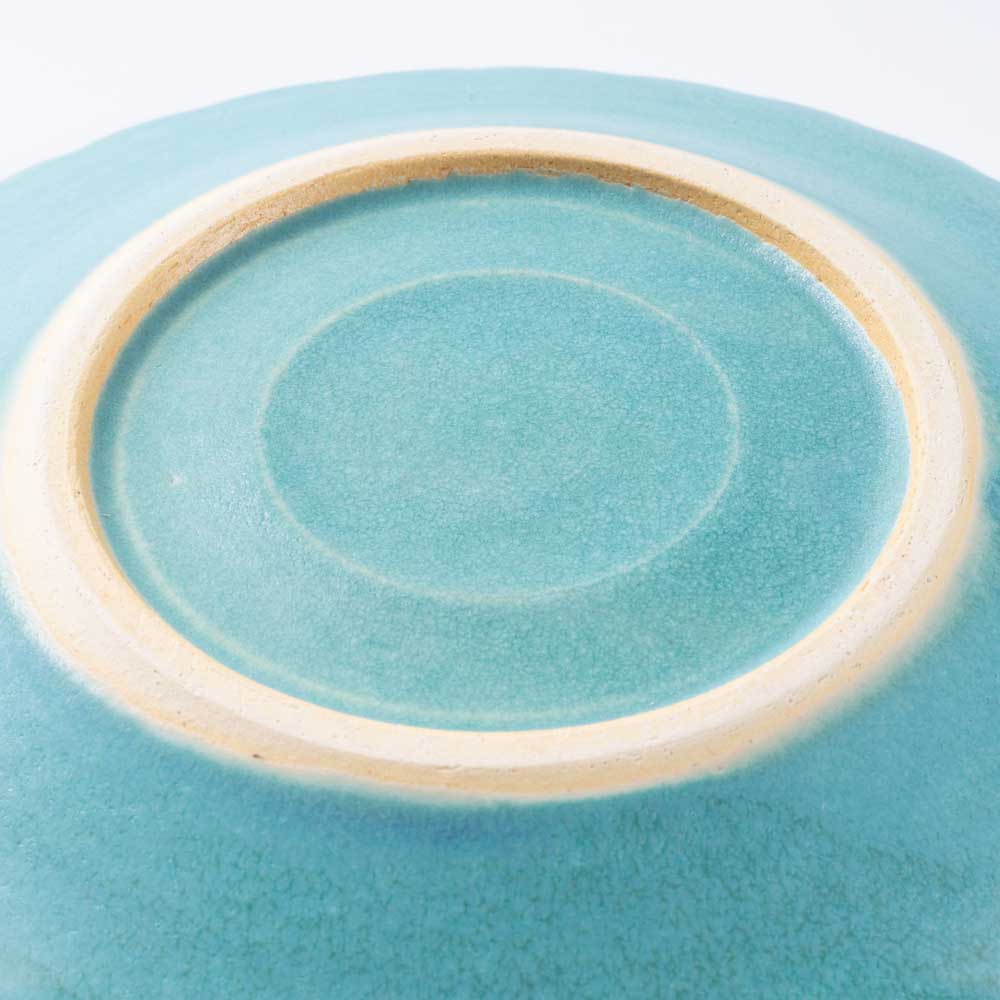 アトリエ野恵 しのぎ中皿(ブルーグリーン) アトリエ野恵 陶磁器作家もの