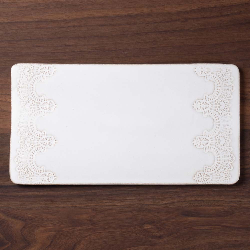 アトリエ野恵 レースプレート ロココ(ホワイト) アトリエ野恵 陶磁器作家もの