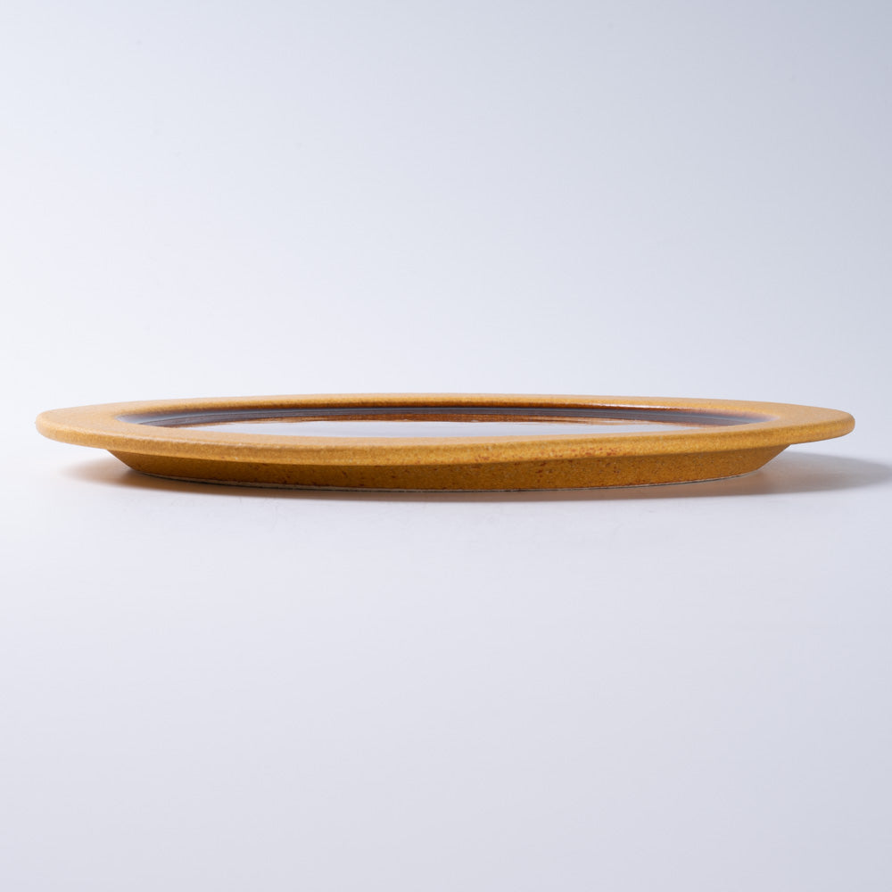信楽焼 ヤマ庄陶器 Deepbreath 8.5インチプレート キャラメル 信楽焼 ヤマ庄陶器 信楽焼