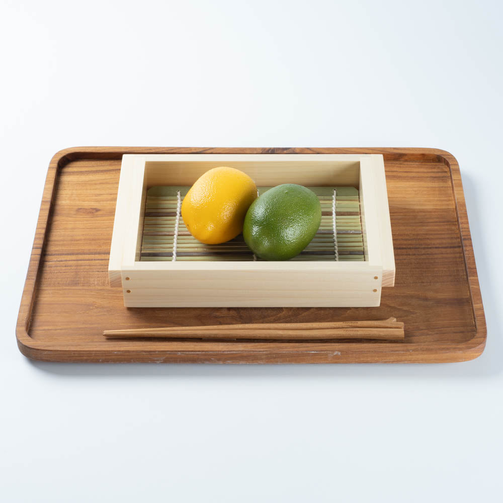 ヤマコー 檜板そば 長角 (竹ス付) ヤマコー 木工もの