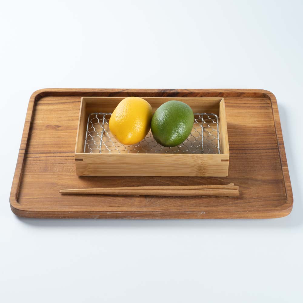 ヤマコー 竹・天ぷら盛皿 クリア 長角 (ステンレス目皿付) (コピー) ヤマコー 木工もの